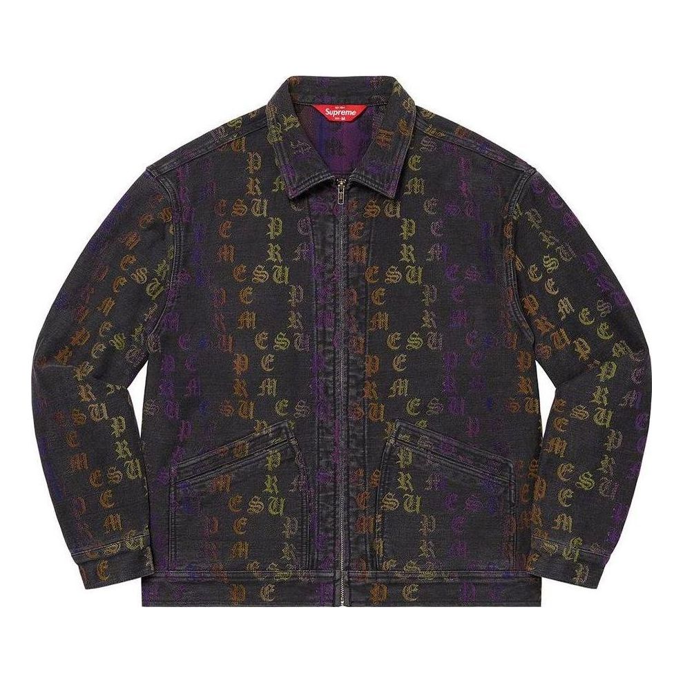 Bunda Supreme Gradient Jacquard Denim Work Jacket Čierna | SUP-SS22-711, 0