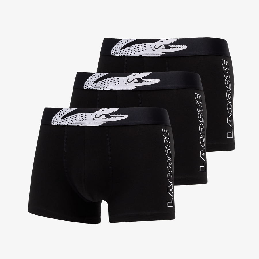Boxerky Lacoste Underwear trunk 3-Pack Čierna | 5H2082 031, 0