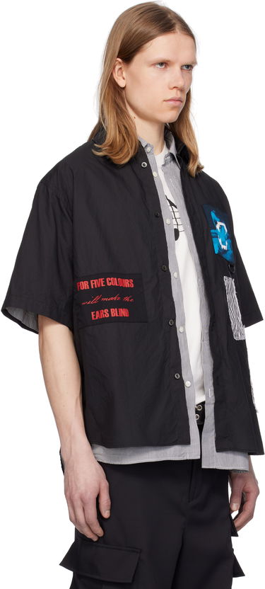 Košeľa UNDERCOVER UNDERCOVER Reconstructed Patchwork Shirt Čierna | UP1E4407-1, 1