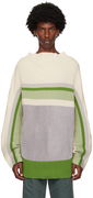 Off-White & Green Essick Stripe Turtleneck