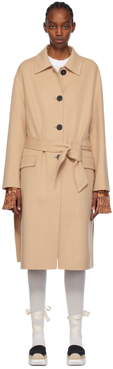 Kabáty Marni Topstitched Trench Coat Béžová | SPMA0223KS UTW982, 0