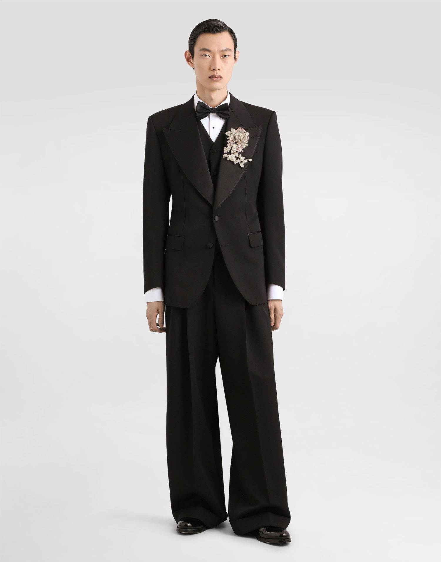 Bunda Dolce & Gabbana Dolce & Gabbana Single-Breasted Wool and Silk Blend Jacket Čierna | G2VO2TGJ865N0000, 1