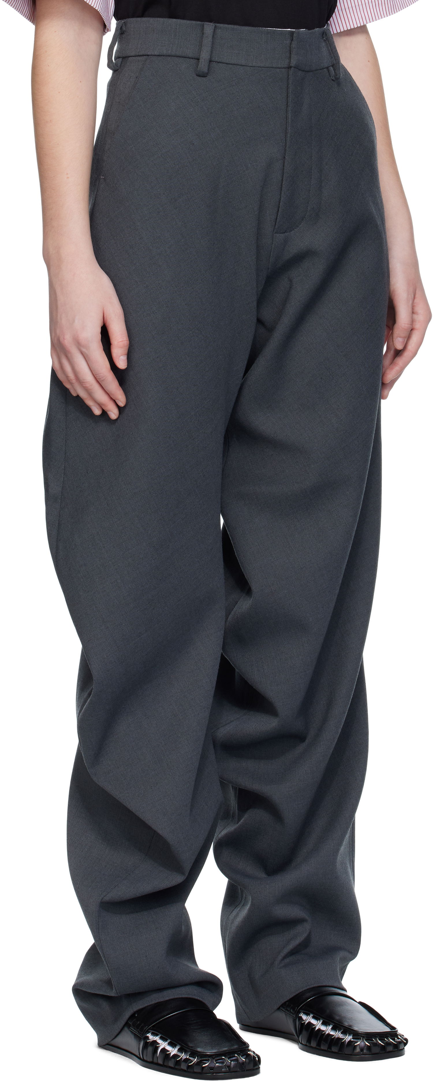 Nohavice Charles Jeffrey Loverboy Charles Jeffrey LOVERBOY Topsy Turvy Wide-Leg Trousers Šedá | 52030406, 1