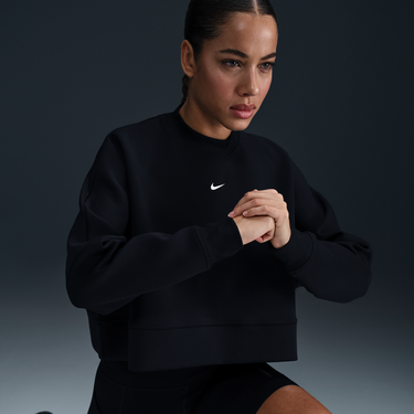 Sveter Nike Prima Dri-FIT Loose Fit Cropped Crew Sweatshirt Čierna | HJ1186-010, 4