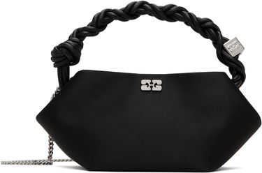 Kabelka GANNI Satin Mini Bou Bag with Braided Handle and Crystal Logo Čierna | A6340, 0