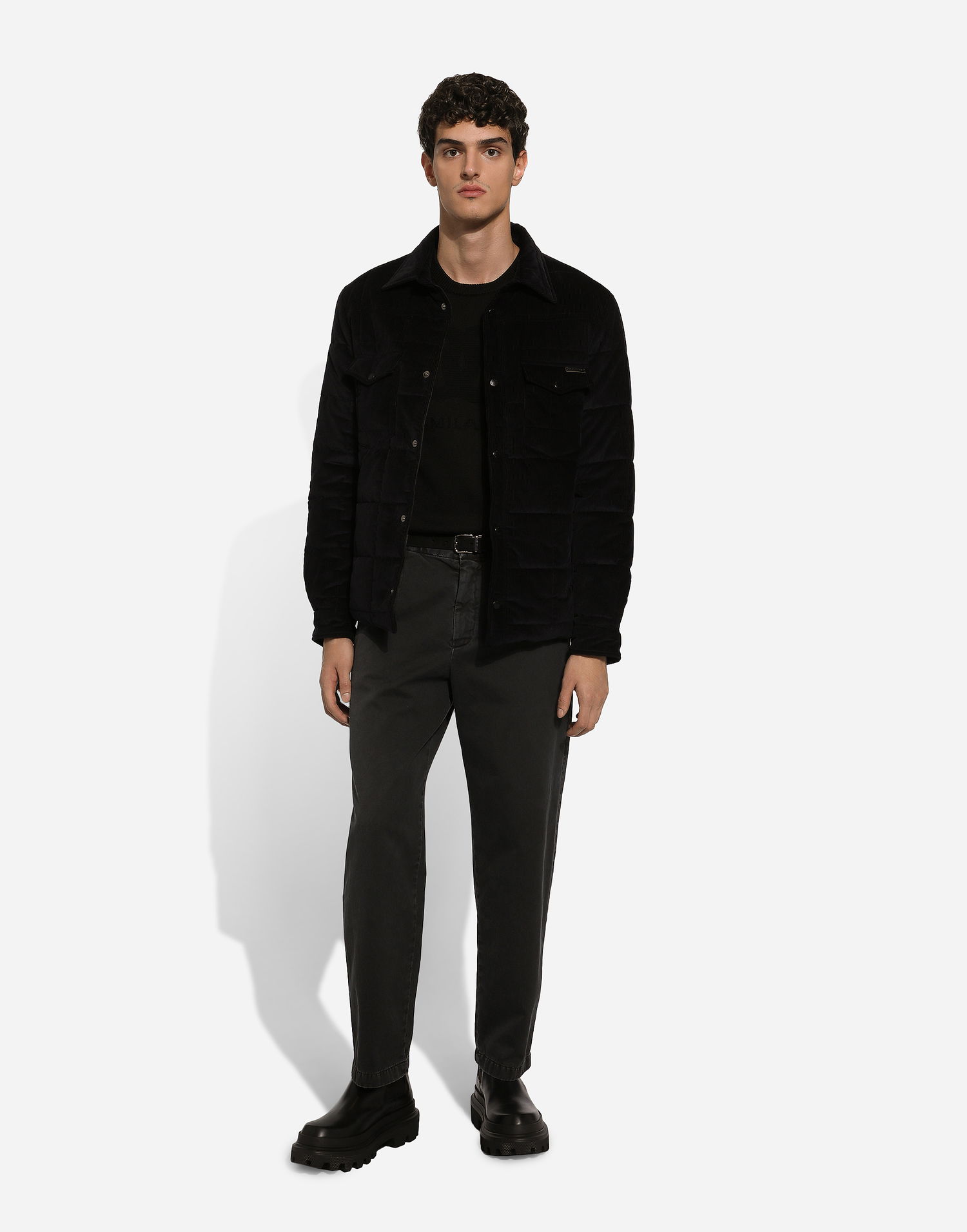 Sveter Dolce & Gabbana Dolce & Gabbana Wool Round-Neck Sweater with DG Logo Čierna | GXX01TJCVYON0000, 1