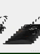 Croc-Print Top Handle Handbag