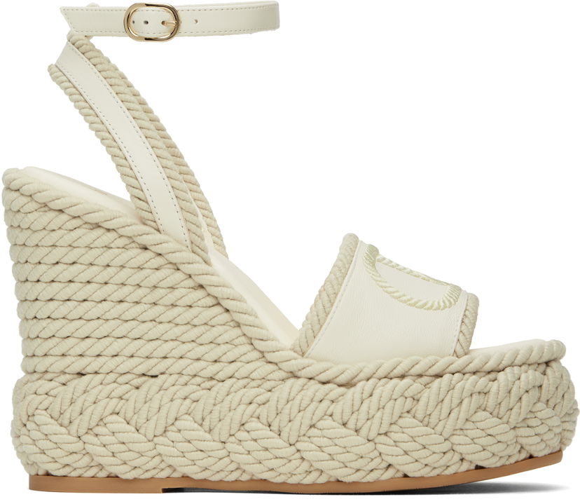 Starostlivosť o obuv Valentino Valentino Garavani VLogo Torchon Wedge Sandals Biela | 6W2S0JS0YWI