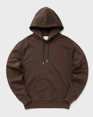 Mikina AMI Brown Embroidered Hoodie XXL Hnedá | USW235.730-221, 0