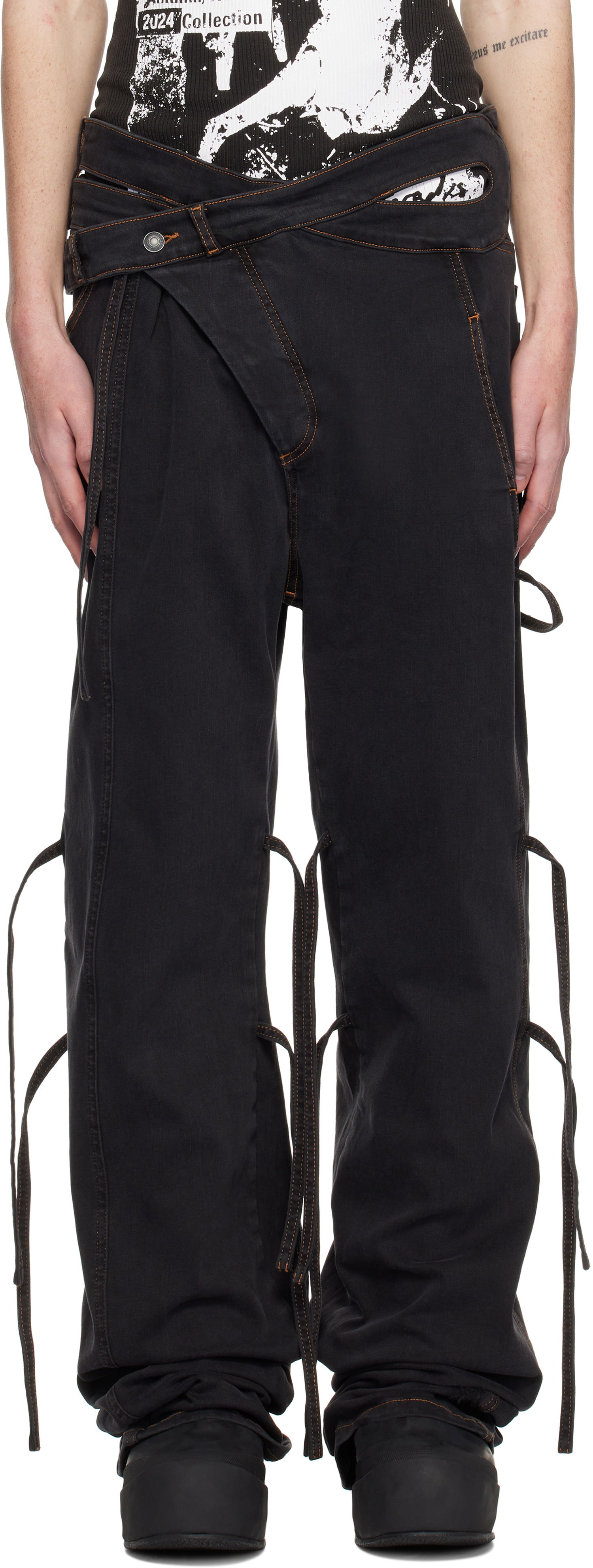 Džínsy Ottolinger Ottolinger Signature Wrap Jeans Čierna | 2217080111, 0