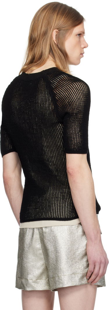 Sveter Dries Van Noten Dries Van Noten Open-Knit T-Shirt Čierna | 251-021210-1709, 2
