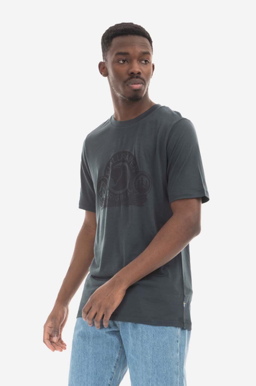 Tričko FJÄLLRÄVEN Abisko Wool Classic T-Shirt With Print Zelené | F84117.555, 0