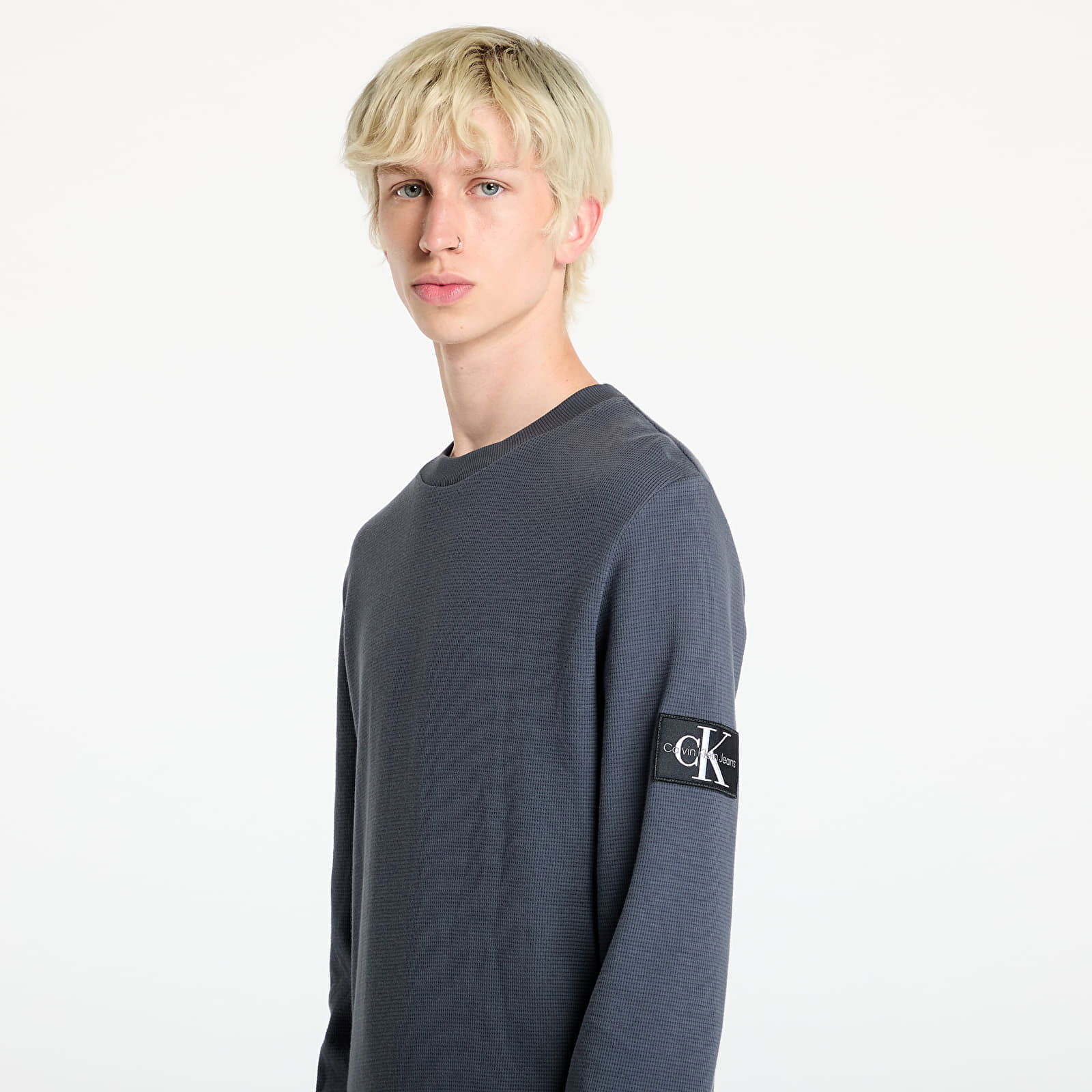 Badge Waffle Longsleeve Tee Ebony