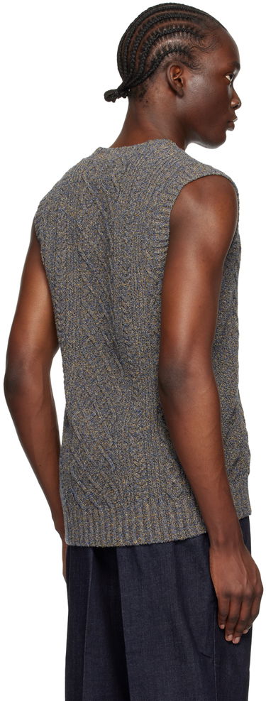 Vesta BEAMS Beams Plus Aran Knit Vest Šedá | 3805-0039-156, 2