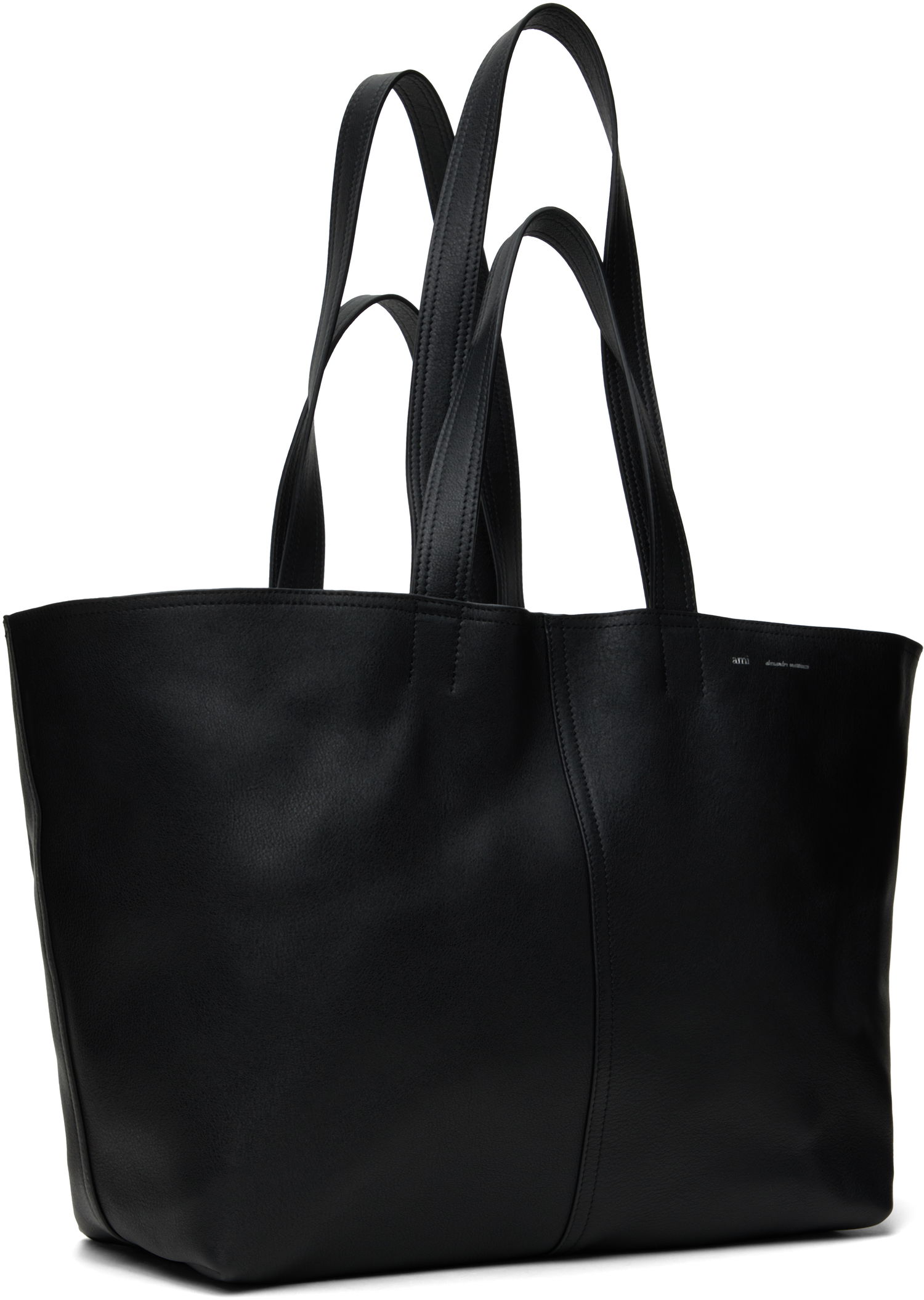 Tote bag AMI AMI Paris Leather Midi Tote Čierna | ULL025.AL0090, 1
