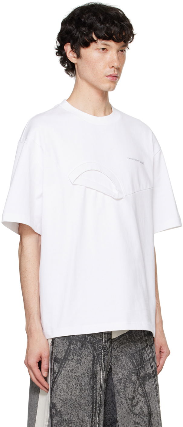 Tričko Feng Chen Wang Feng Chen Wang Paneled Collar T-Shirt Biela | FF12TSH713, 1