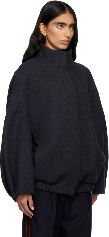 Bunda Dries Van Noten Cotton Oversized Stand-Collar Jacket Šedá | 252-010500-2118, 1