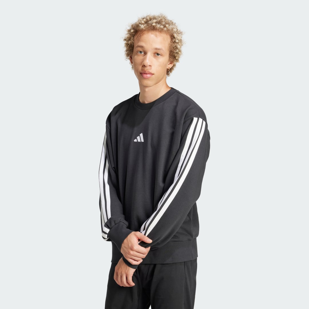 Mikina adidas Performance Essentials 3-Stripes Sweatshirt Čierna | JE6372, 0
