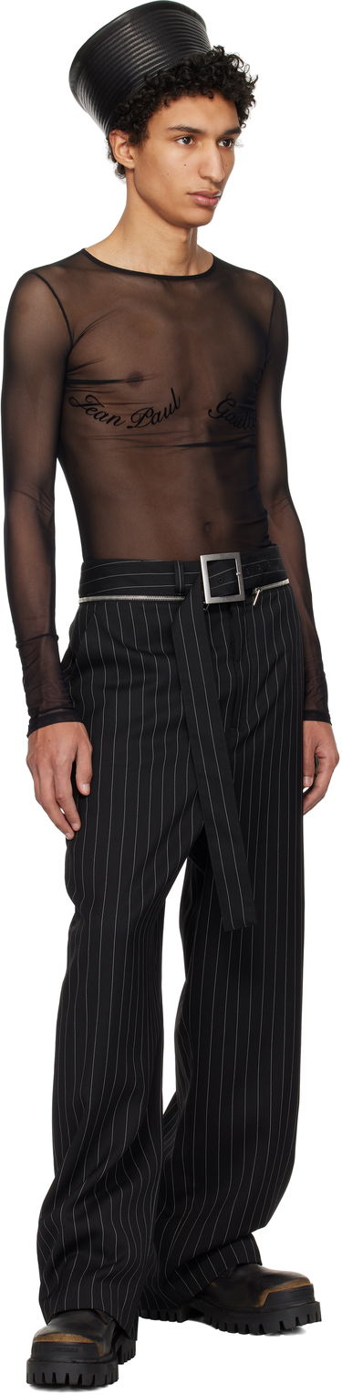 Body Jean Paul Gaultier Jean Paul Gaultier Signature Mesh Long Sleeve T-Shirt Čierna | 25/33-F-TO263I-T005-00, 4