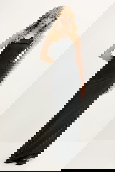 Šaty Maison Margiela MM6 Maison Margiela Cotton Fitted Maxi Dress Čierna | S62DG0048.M20108.899, 0