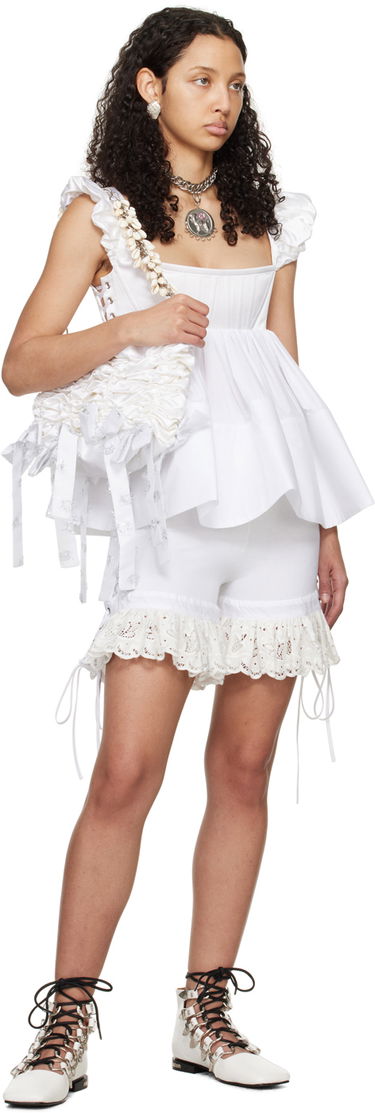 Tielko Chopova Lowena Ruffle Trim Tank Top Biela | 2216, 3