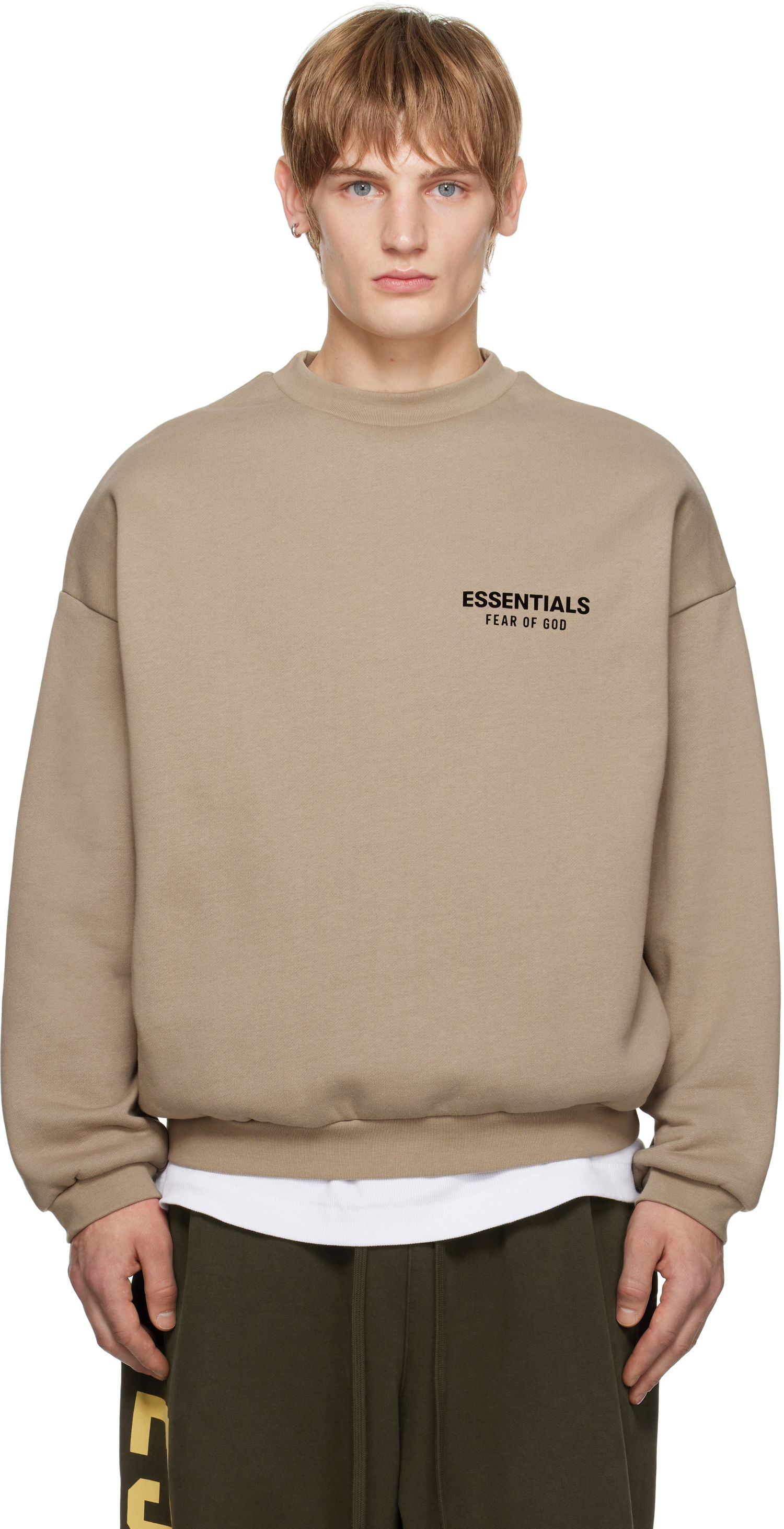 Sveter Fear of God Fear of God ESSENTIALS Fleece Crewneck Sweatshirt Béžová | 192HO246267F, 0