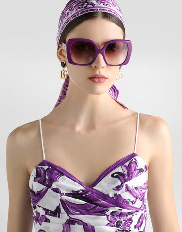 Šaty Dolce & Gabbana Dolce & Gabbana Majolica Print Poplin Mini Dress Fialová | F7BA9TFI5LTH35DQ, 3