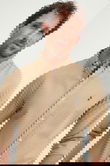 Košeľa Polo by Ralph Lauren Polo Ralph Lauren Cotton Button-Down Collar Regular Fit Shirt Béžová | 710889739, 0