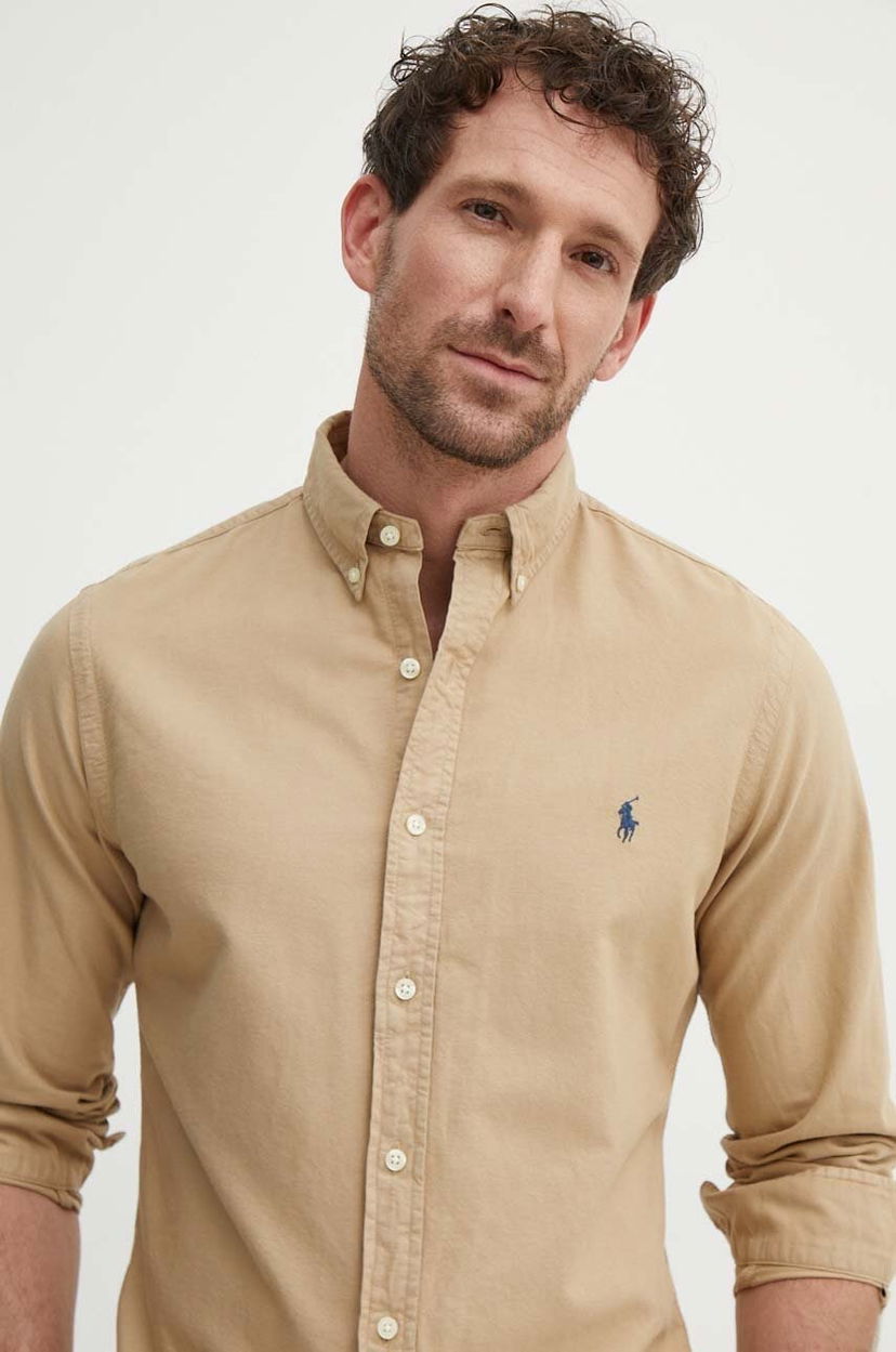 Košeľa Polo by Ralph Lauren Polo Ralph Lauren Cotton Button-Down Collar Regular Fit Shirt Béžová | 710889739