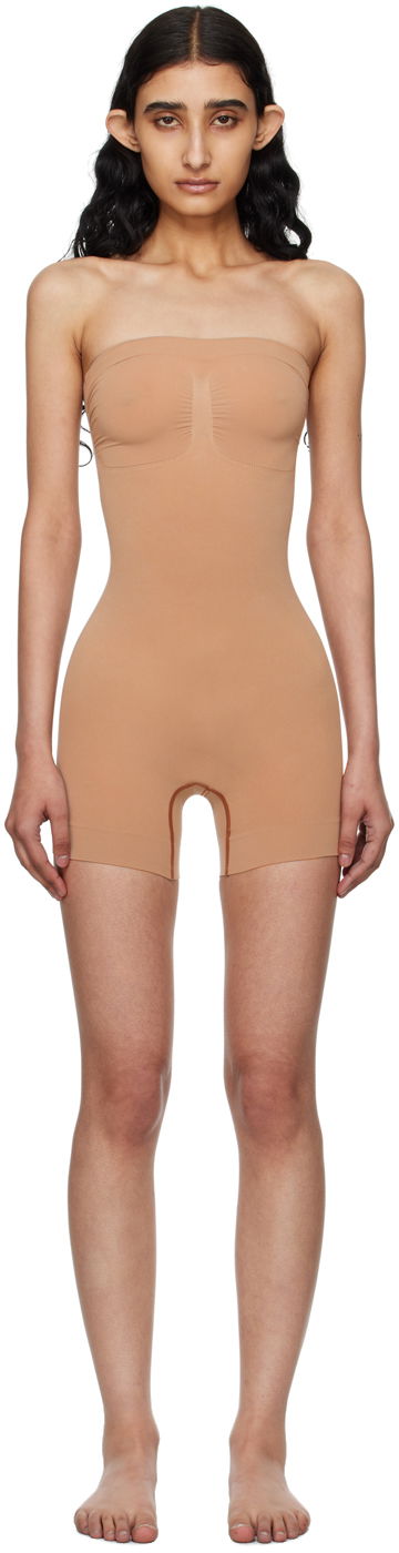 Body SKIMS SKIMS Seamless Sculpt Strapless Shortie Bodysuit Béžová | BD-MDT-2914, 0