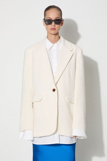 Bunda Samsoe Samsoe Single-Breasted Straight Fit Blazer Béžová | F23200185, 0