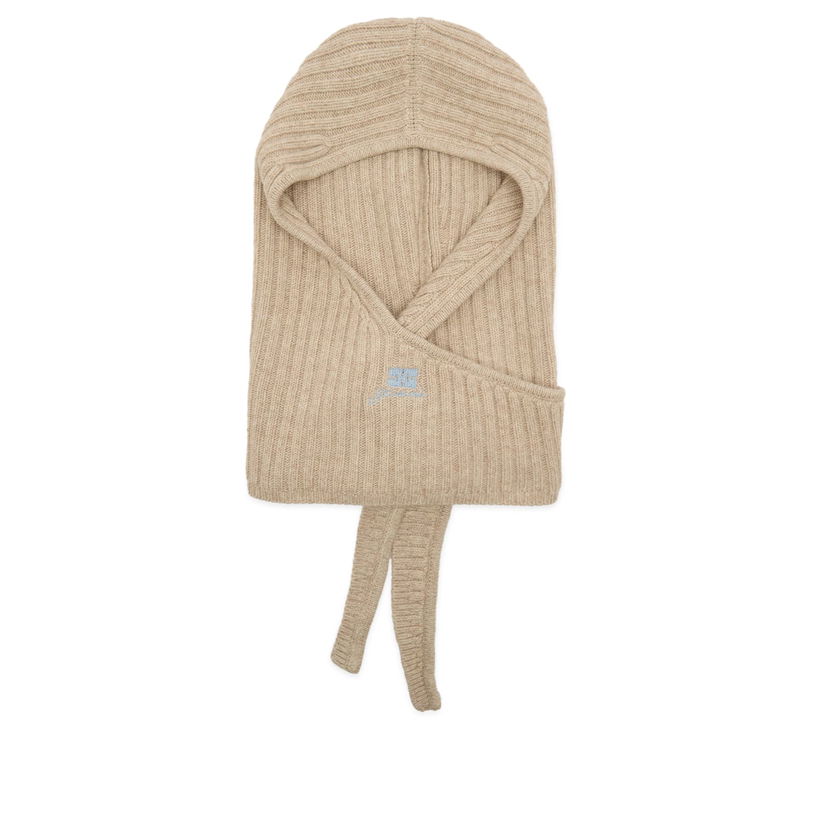 Čiapky a klobúky GANNI Core Future Wool Knit Balaclava Béžová | A6926-934