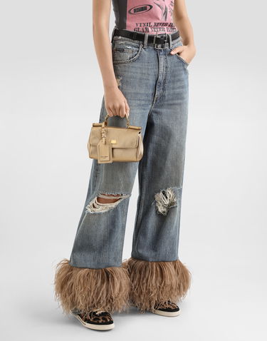 Kabelka Dolce & Gabbana My Sicily Pebbled Leather Top Handle Flap Bag Metalická | BB7864BZ6488H945, 1