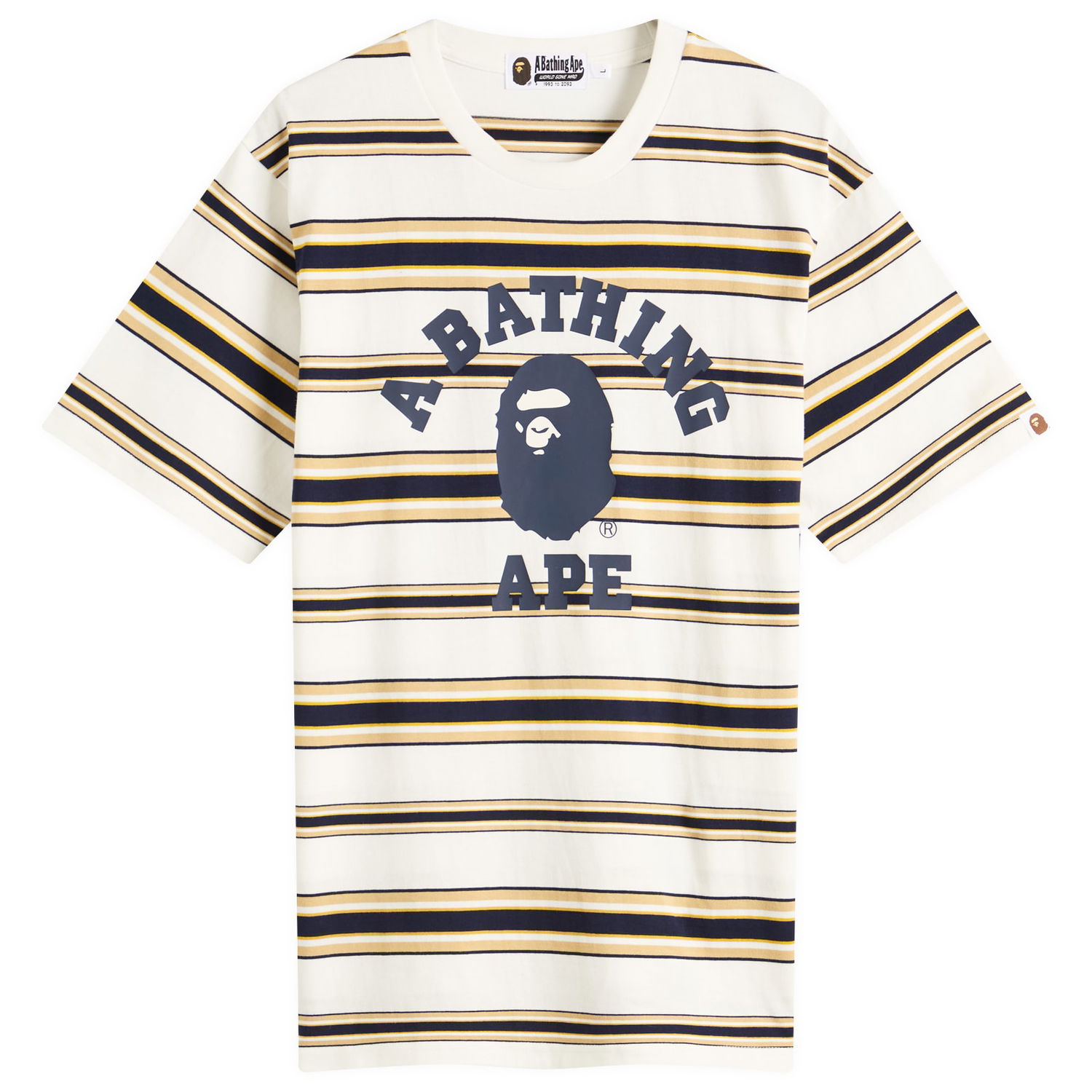 Tričko BAPE A Bathing Ape College Stripe Tee Biela | 001CSL301006M-WHT, 0