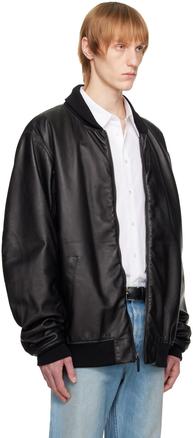 Bomber bunda The Row Leather Bomber Jacket Čierna | 491-L229, 1
