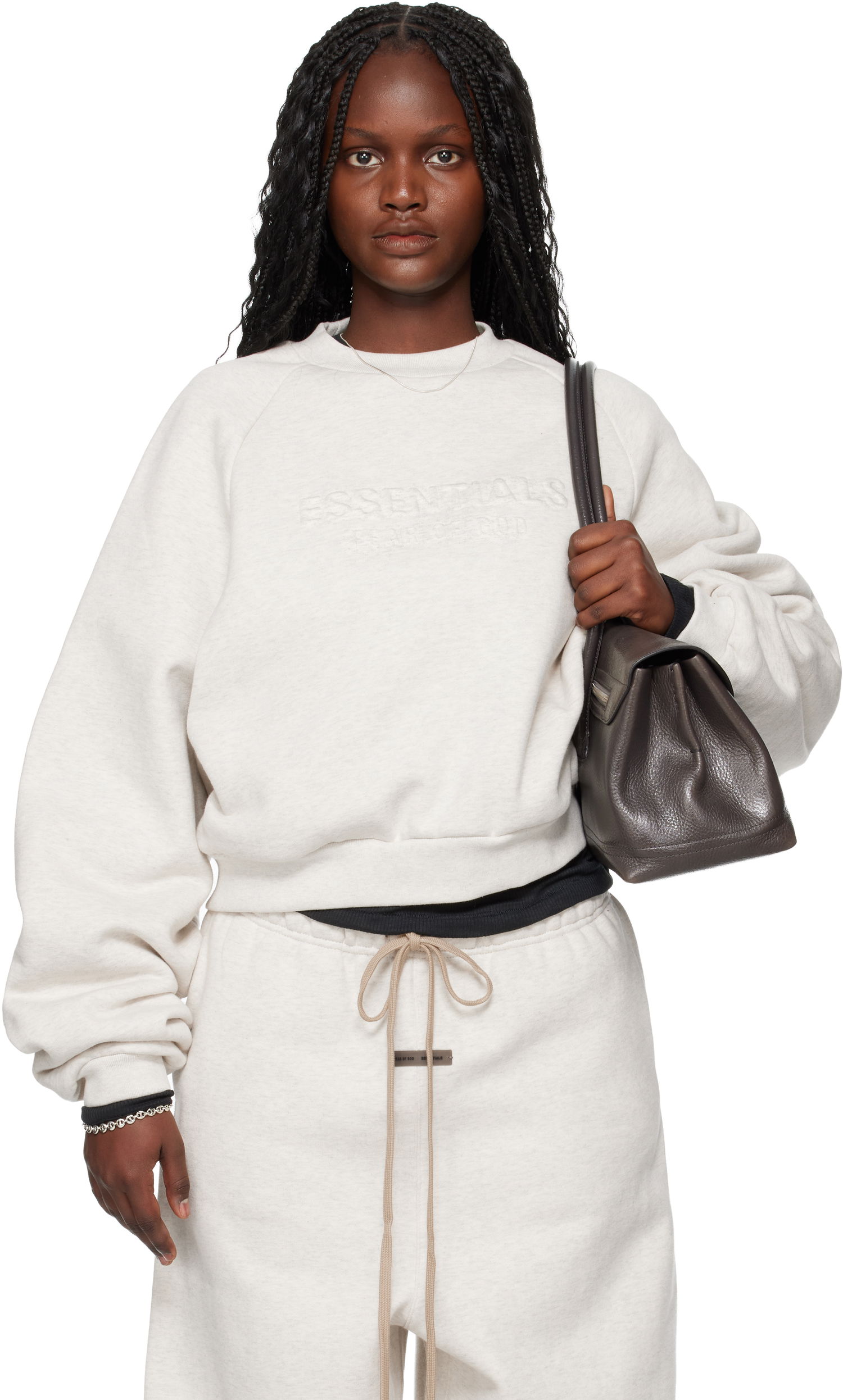 Mikina Fear of God Fear of God ESSENTIALS Holiday Embossed 90s Raglan Crewneck Sweatshirt Béžová | 192HO257832FW, 0