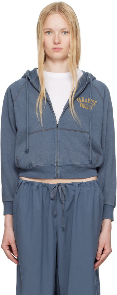Mikina SKIMS SKIMS Lightweight Fleece Zip Up Hoodie Modrá | PL-PLO-8281W, 0