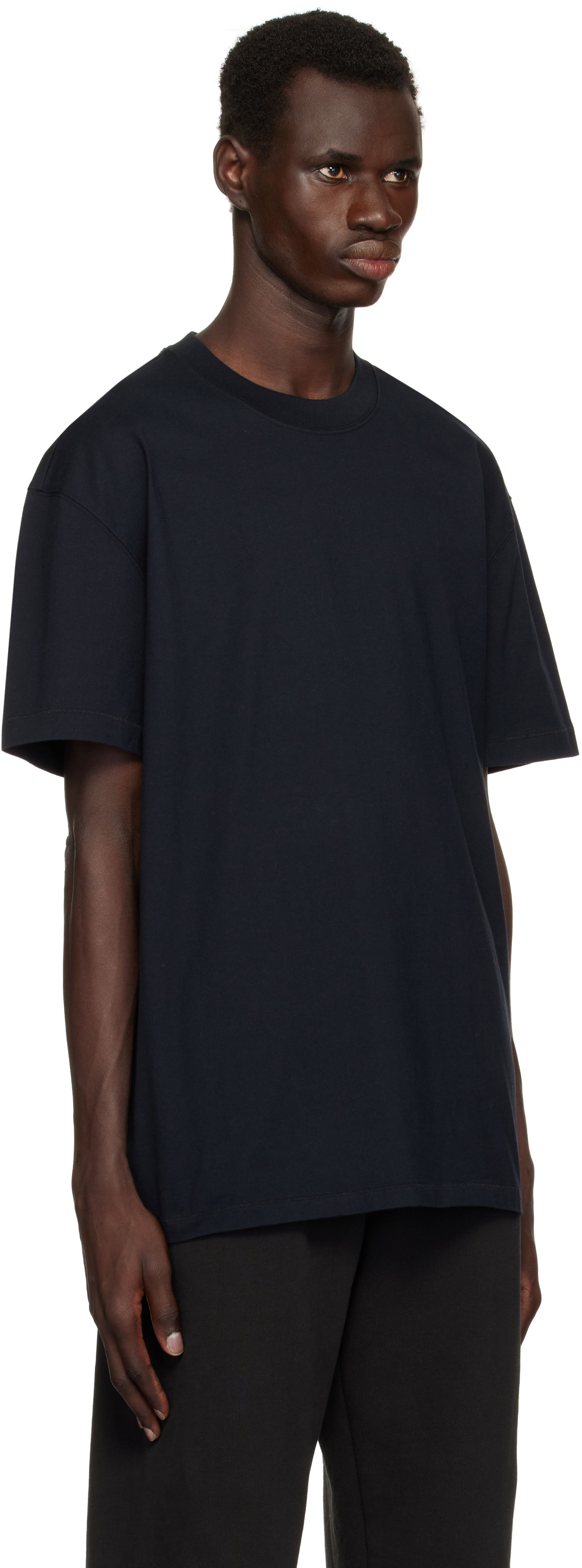 Tričko SKIMS SKIMS Heavyweight Cotton Relaxed T-Shirt Navy | SS-STT-6414M-OBSIDIAN, 1