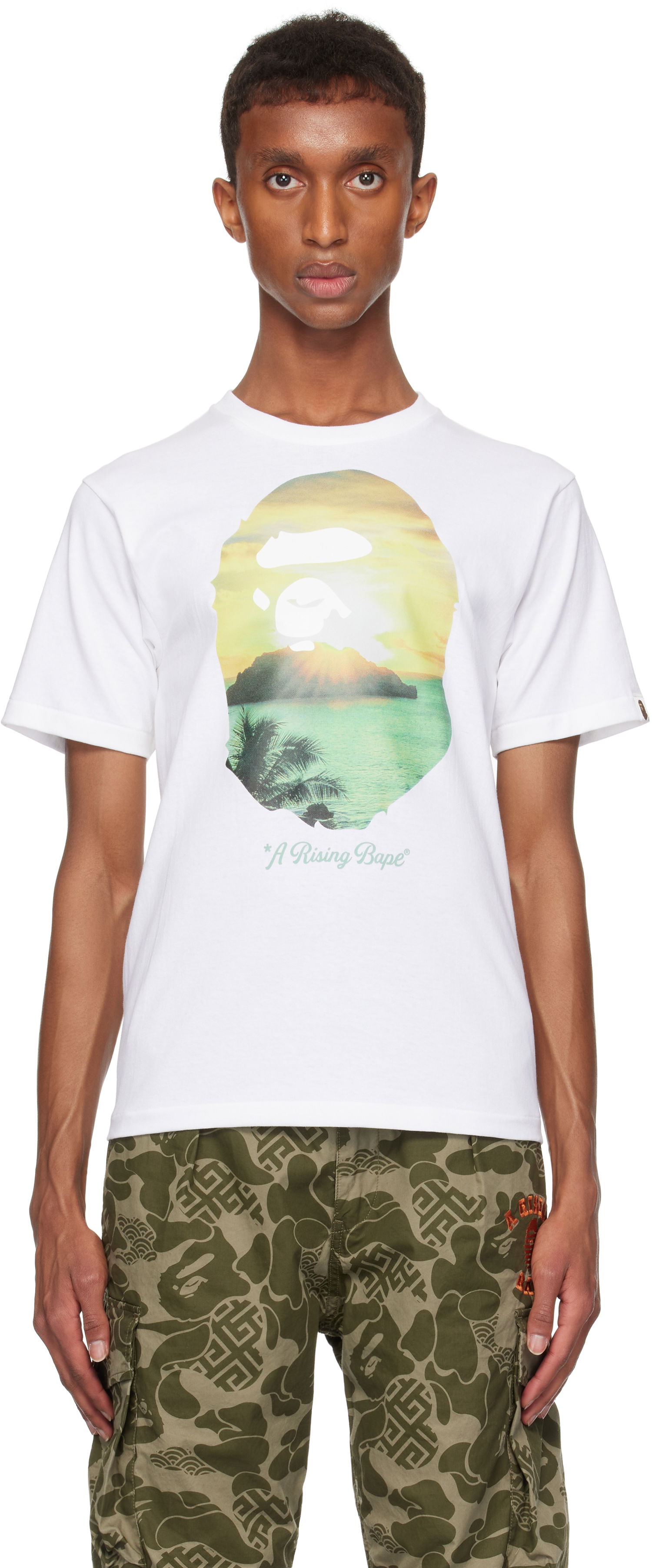 Tričko BAPE 'A Rising BAPE' Photo T-shirt Biela | 001TEK301048M, 0