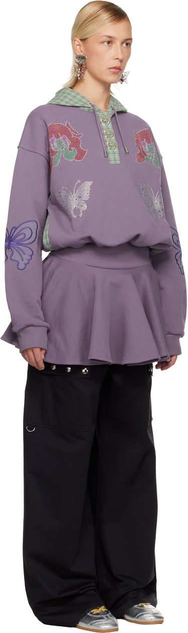 Šaty Chopova Lowena Chopova Lowena Quimby Embellished Flounced Hooded Dress Fialová | 1346, 1