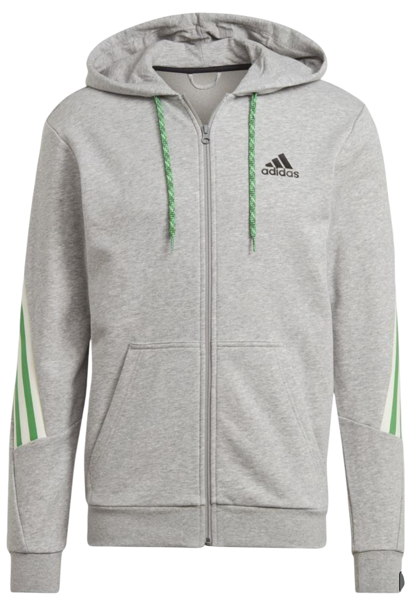 Mikina adidas Originals 3 Stripes Full-Zip Hoodie Šedá | gm6897