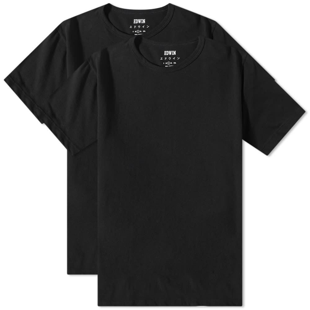 Tričko EDWIN Double Pack Tee Čierna | I024965-89EN, 0