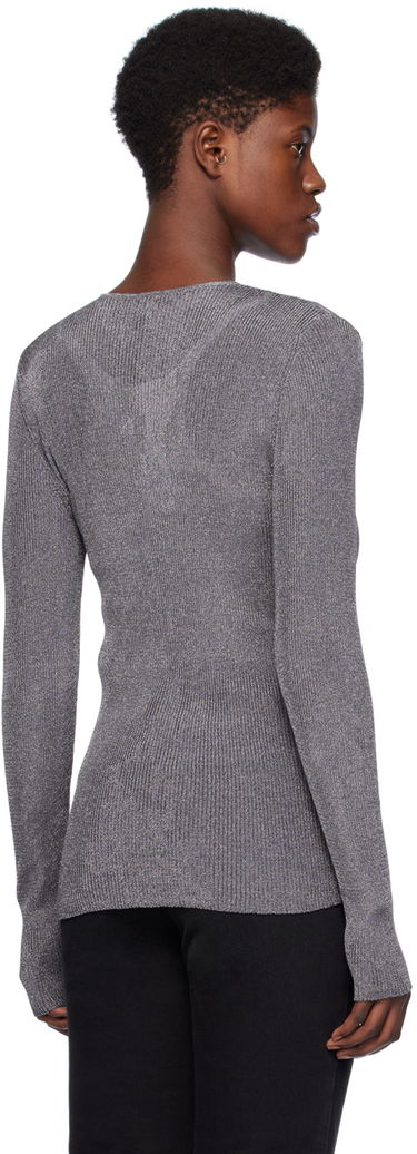 Sveter TOTEME Crewneck Metallic Sweater Šedá | 241-WRT1061-YA0027, 2