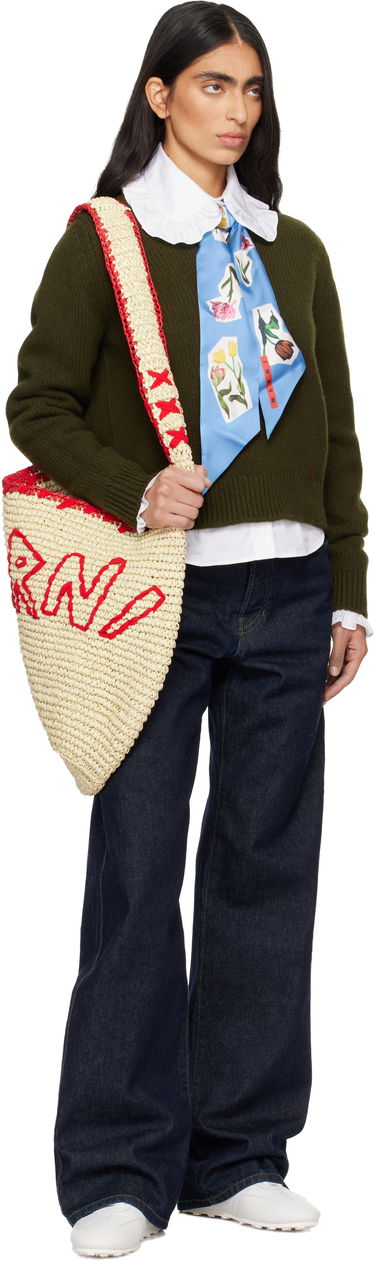 Tote bag Marni Nassa Medium Woven Raffia-Effect Tote with Red Embroidery Rôznofarebný | SBMP0256A0 P8561, 3