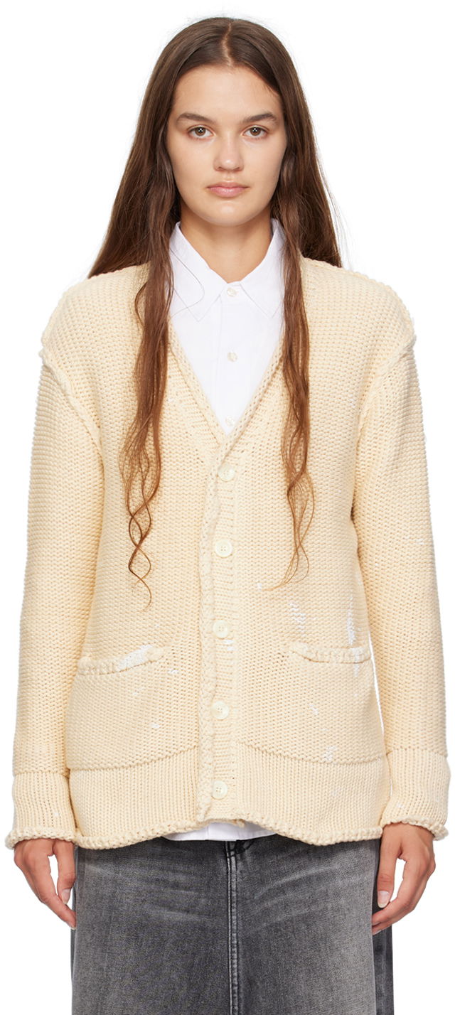 Sveter R13 R13 Rolled Knit Cardigan Béžová | R13WY151-Y055B, 0