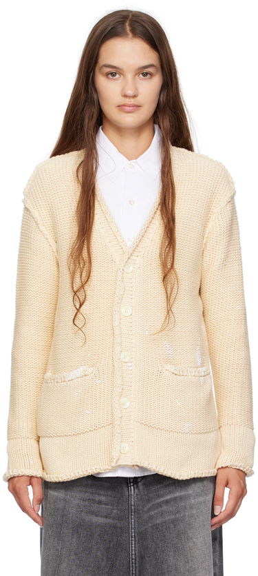 Sveter R13 R13 Rolled Knit Cardigan Béžová | R13WY151-Y055B, 0