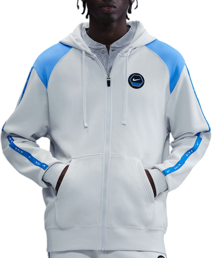 Mikina Nike Nike Club Full-Zip Hoodie Biela | ih4285-025