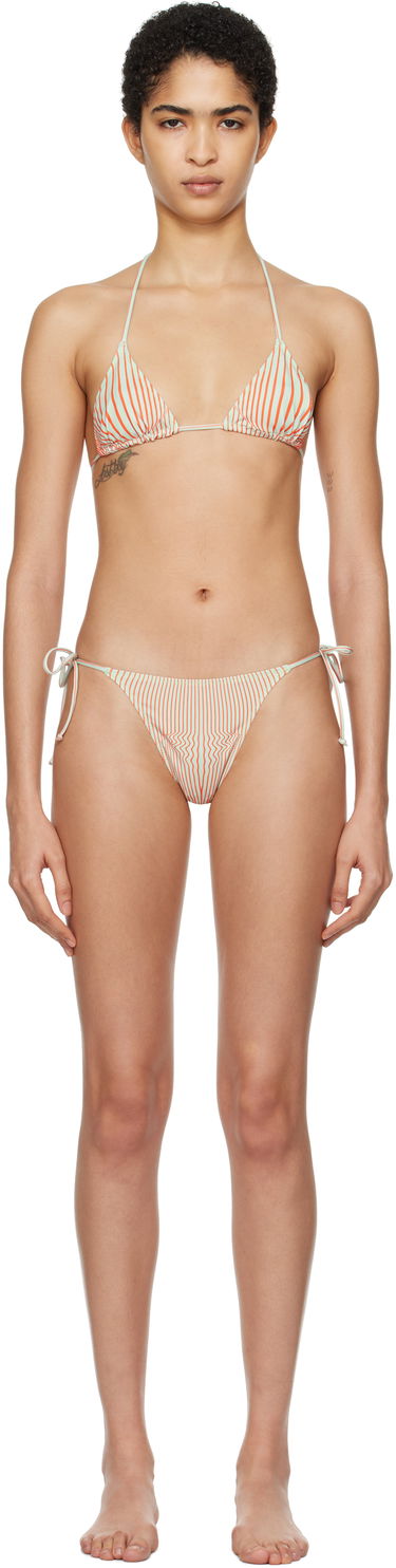 Plavky Jean Paul Gaultier Gaultier 'The Pinstripe Body Morphing' Bikini Set Zelené | 25/33-F-BS021-J571-4216, 0