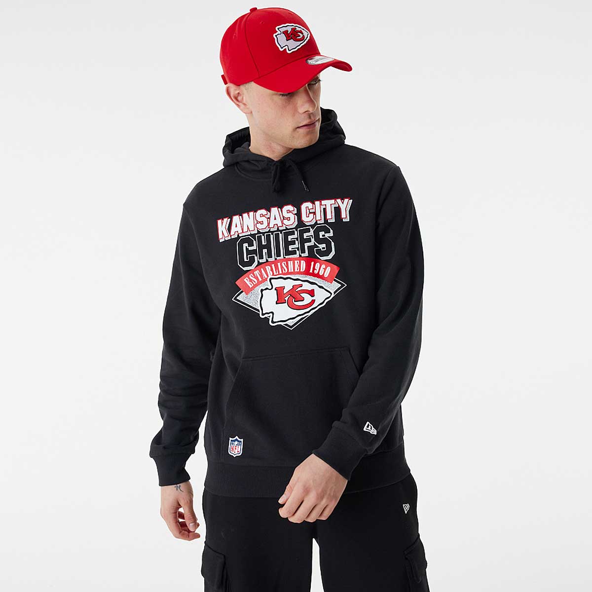 Mikina New Era NFL Kansas City Chiefs Team Graphic Hoodie Čierna | 60424473, 1