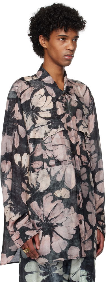 Košeľa Dries Van Noten Dries Van Noten Silk Floral-Print Shirt Modrá | 251-020721-1202, 4